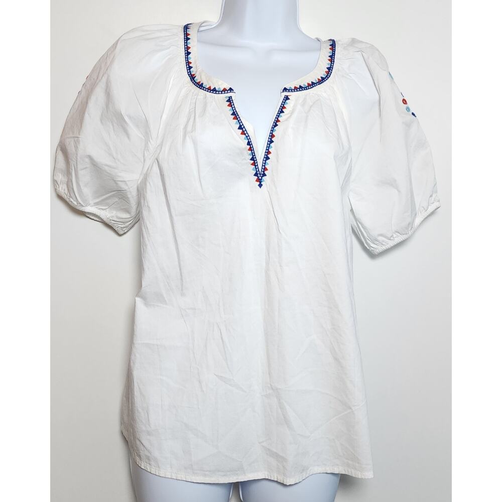 St Johns Bay Boho Peasant Cottagecore Embroidered Top Small